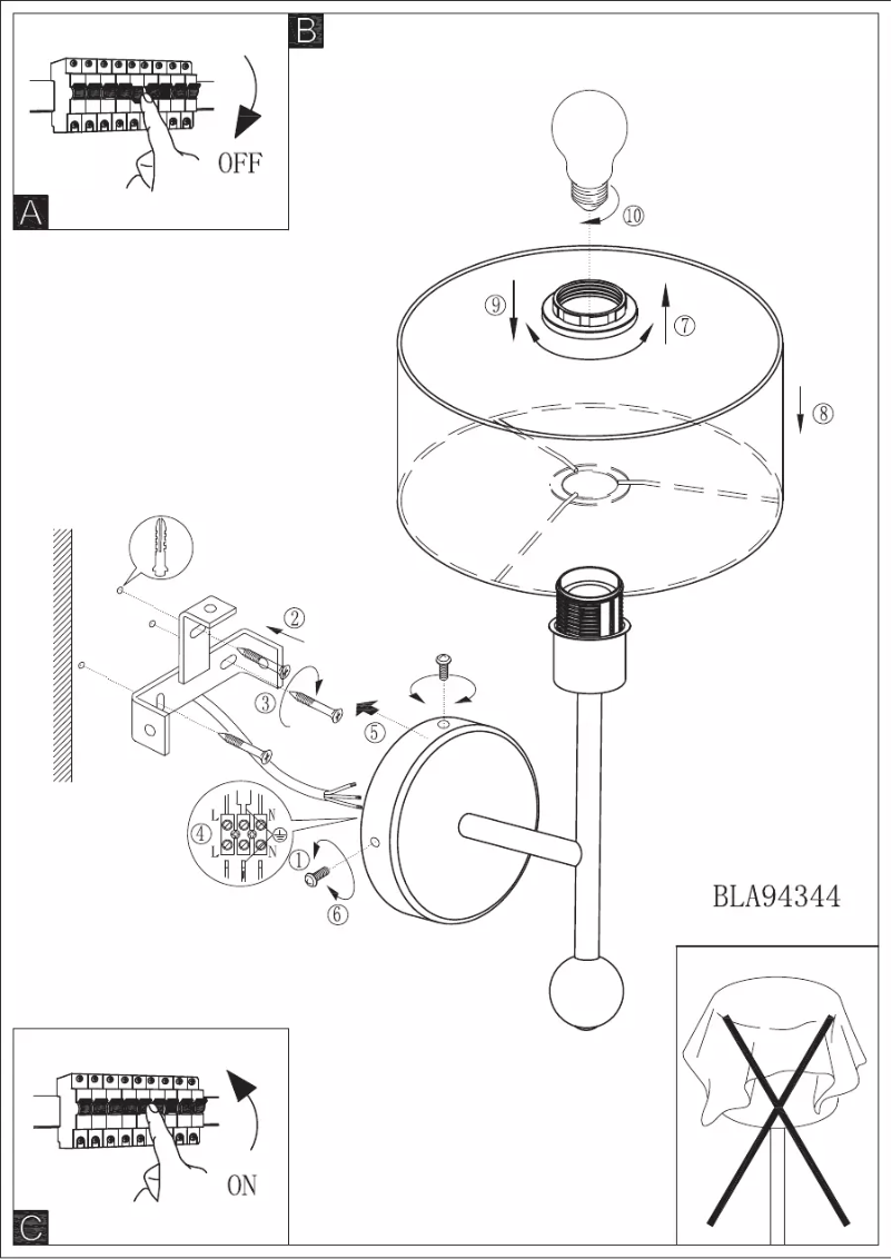 Page 1 de la notice Manuel utilisateur Eglo Positano