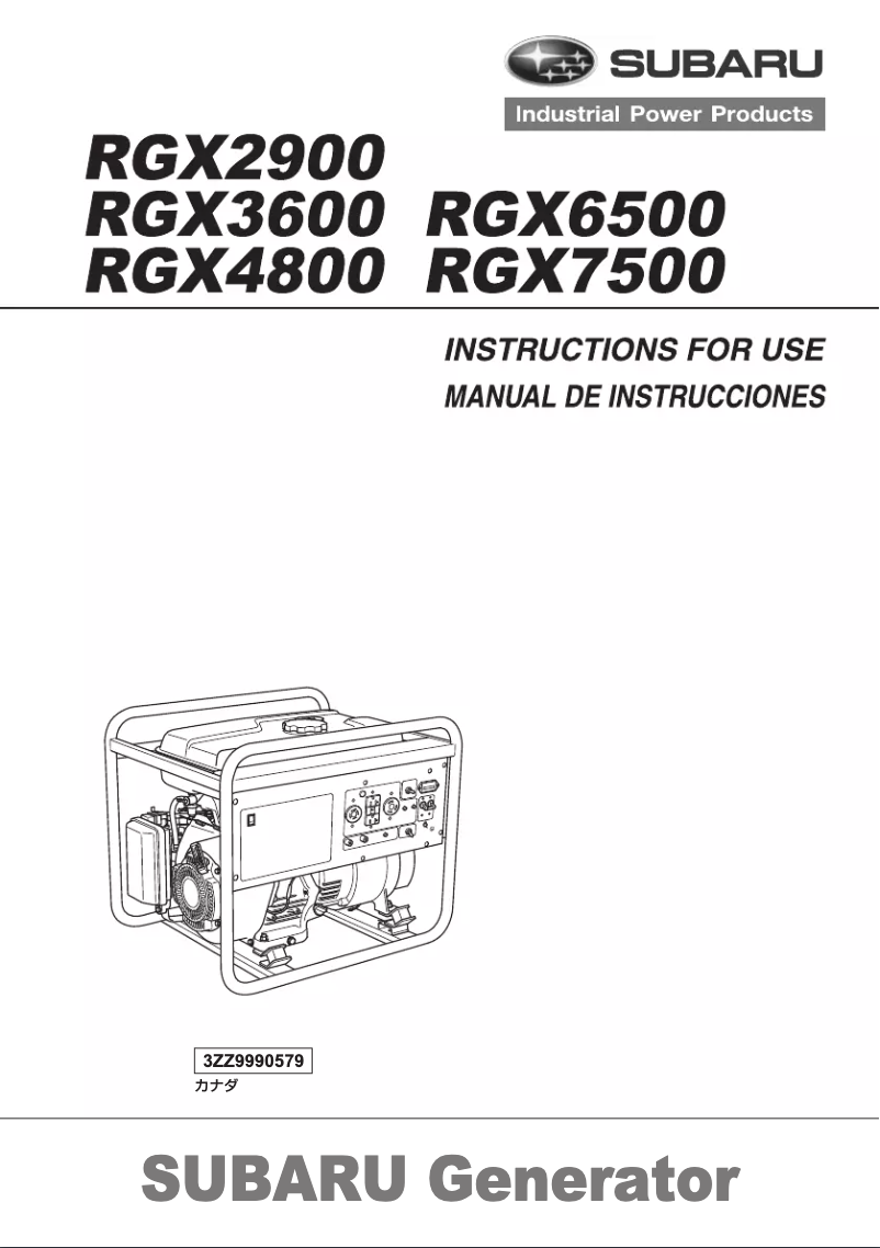 Page 1 de la notice Manuel utilisateur Subaru RGX6500