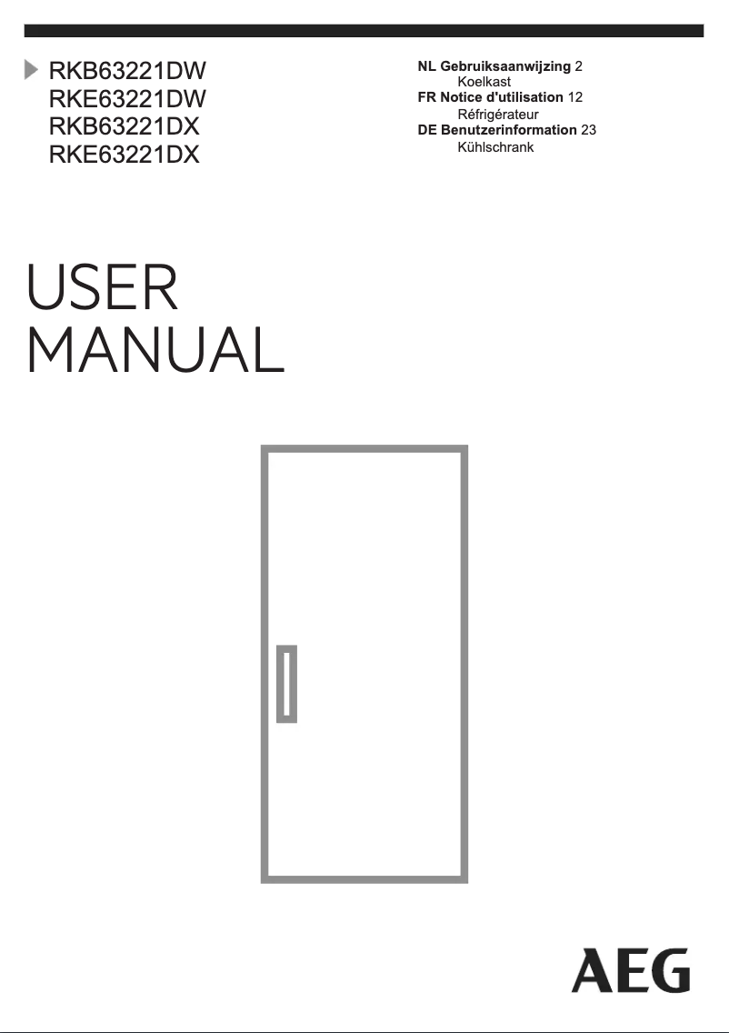Página 1 del manual Manual de usuario AEG RKE63221DX