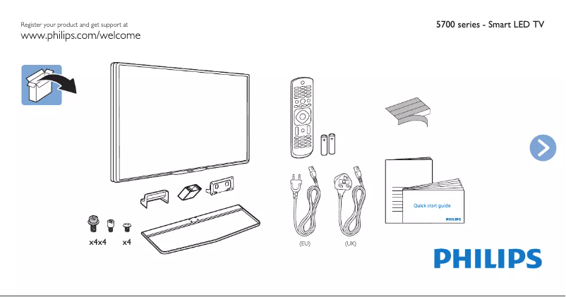 Page 1 de la notice Guide de démarrage rapide Philips 5000 series 32PFS5709