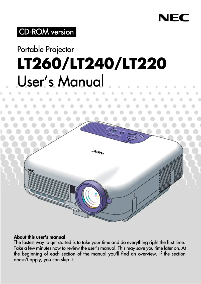 Imagen de la primera página del manual del dispositivo LT260