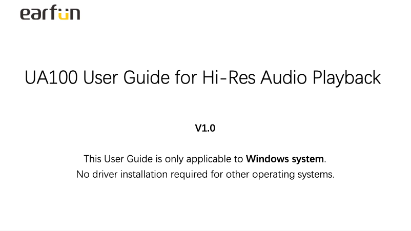 Image de la première page du manuel de l'appareil UA100