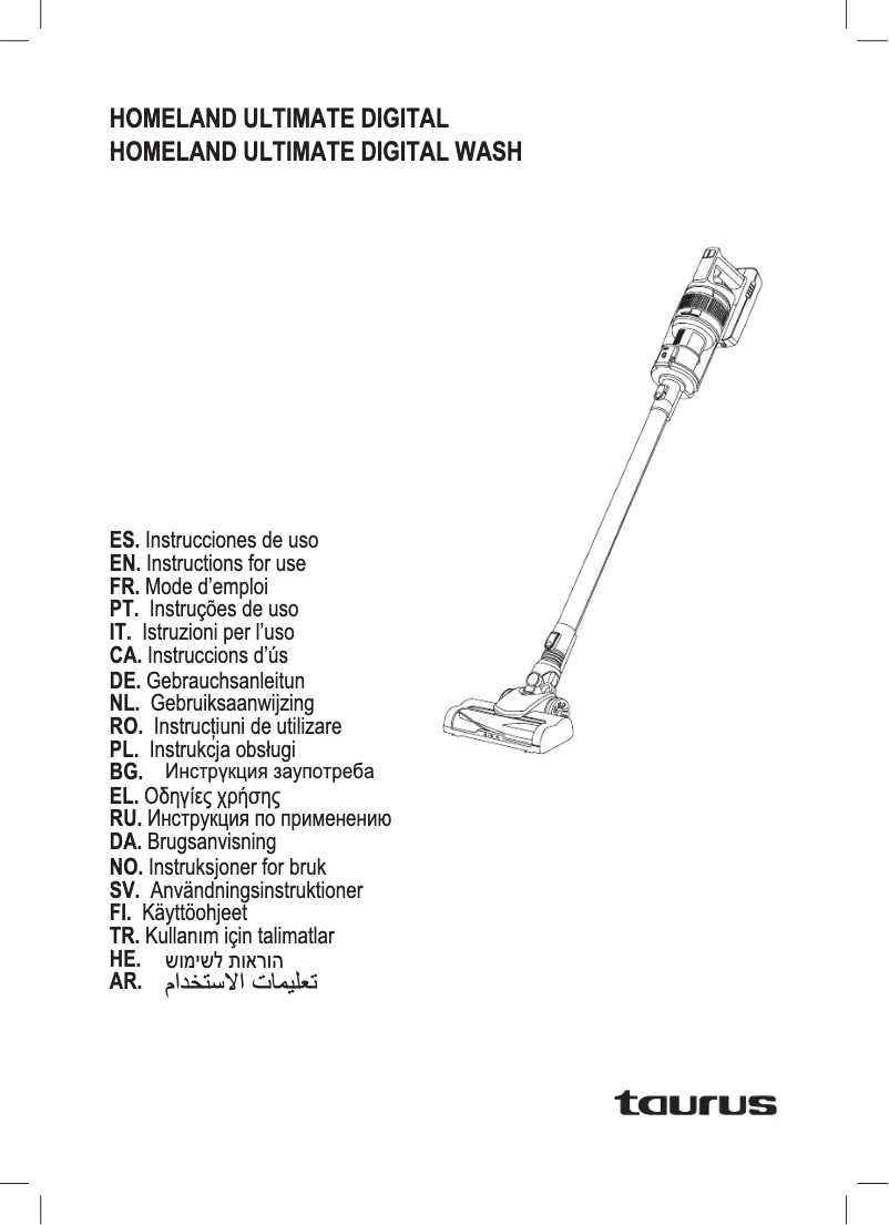 Page n°1 - Manuel utilisateur Taurus Homeland Ultimate Digital