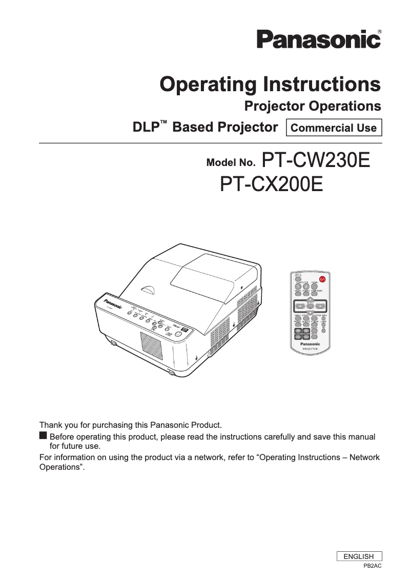 Imagen de la primera página del manual del dispositivo PT-CW230E