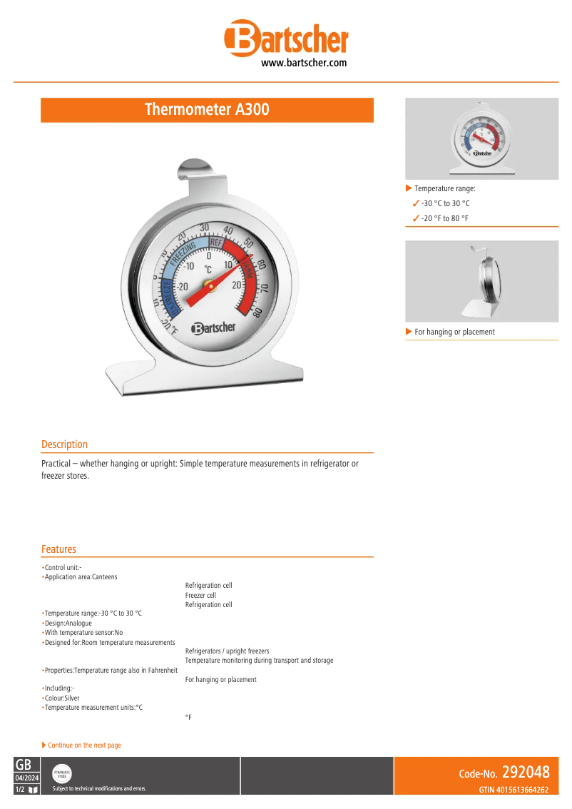 First page image of the manual for A300