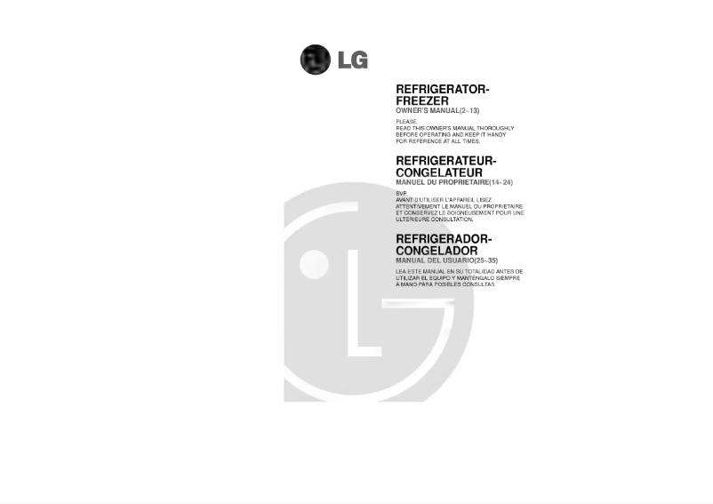 Page n°1 - Manuel utilisateur LG GR-712DVQF