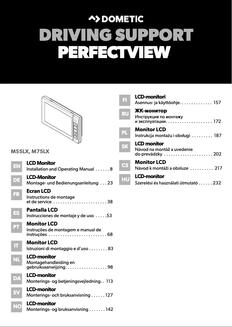 Page 1 de la notice Manuel utilisateur Dometic PerfectView RVS 555X