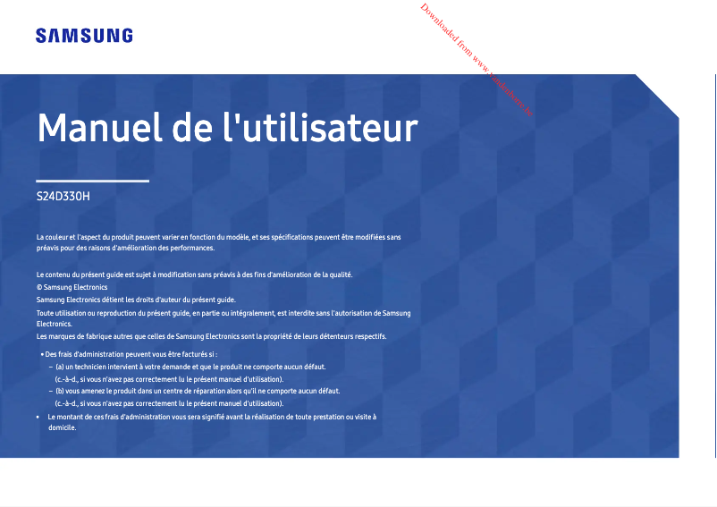 Image de la première page du manuel de l'appareil LS24D330HSX