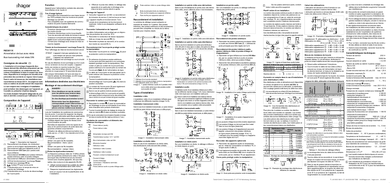 Page n°1 - Guide d'installation Hager RED011X
