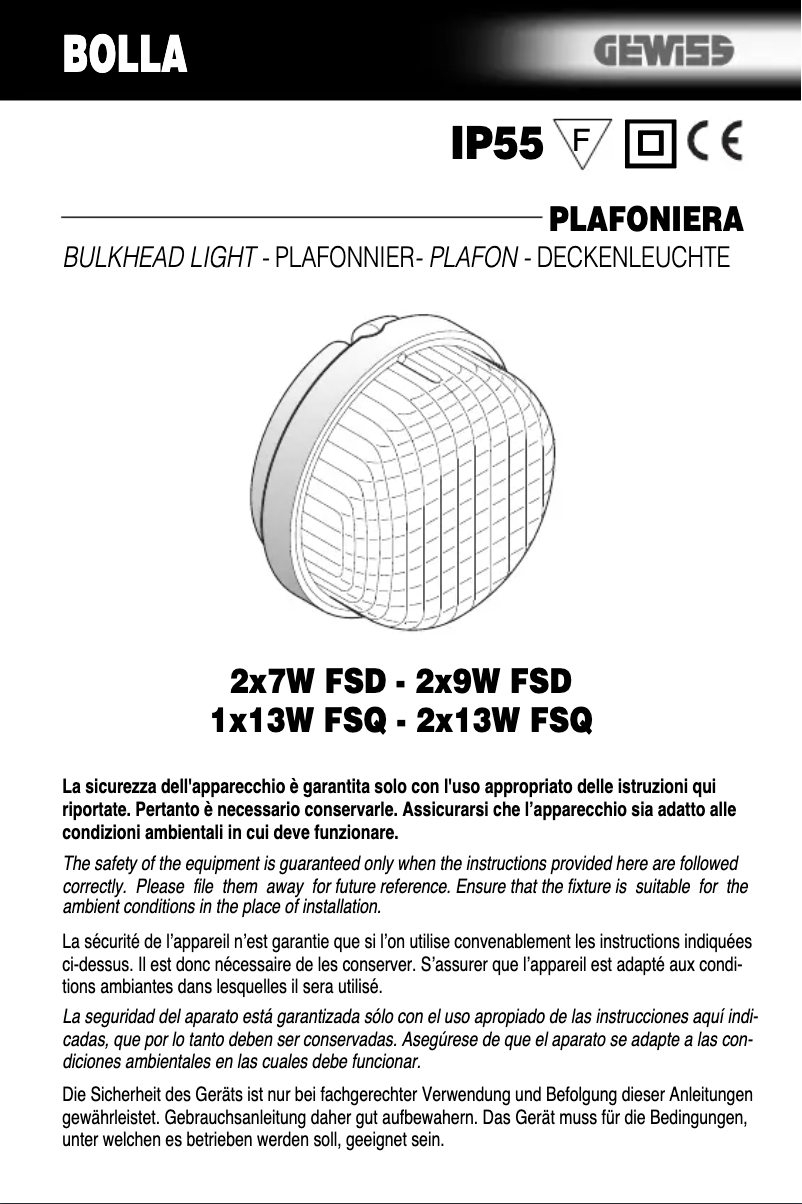 Page 1 de la notice Manuel utilisateur Gewiss GW80592