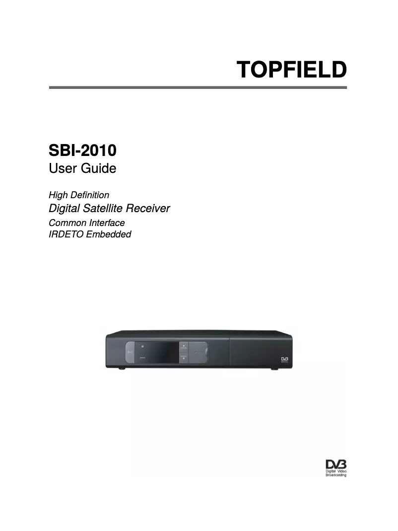 Page n°1 - Manuel utilisateur Topfield SBI-2010