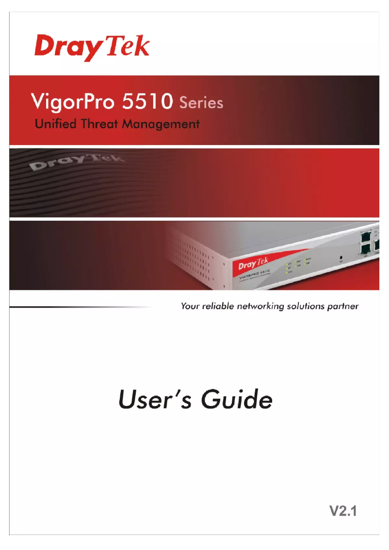 Page n°1 - Manuel utilisateur Draytek VigorPro 5510Gi