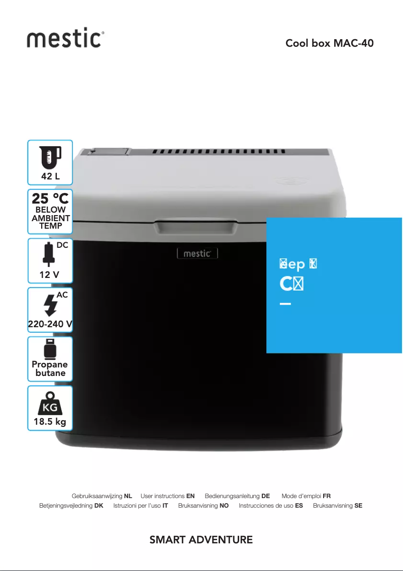 Page 1 de la notice Manuel utilisateur Mestic MAC-40