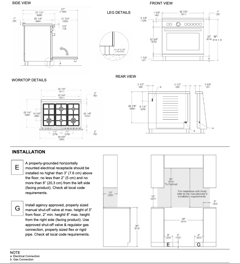 Page 1 de la notice Guide d'installation Bertazzoni HER366BCFEPAVT