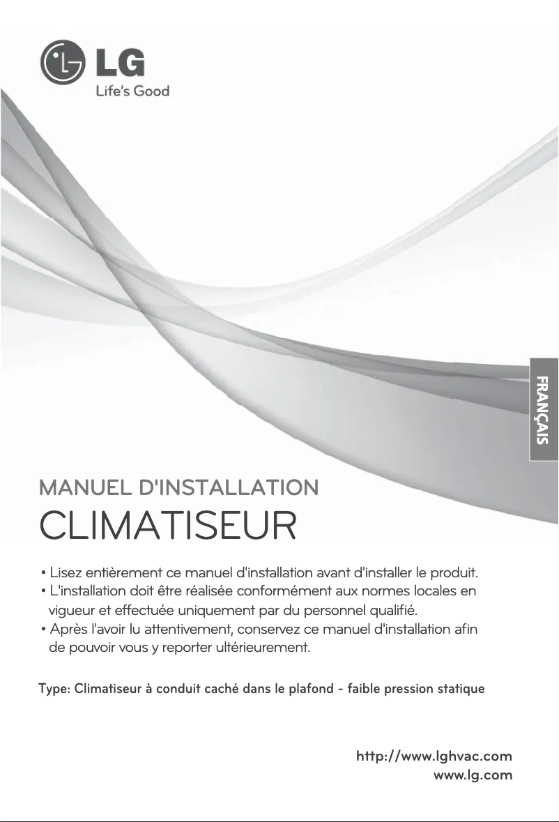 Page 1 de la notice Manuel utilisateur LG ARNU243B2G2