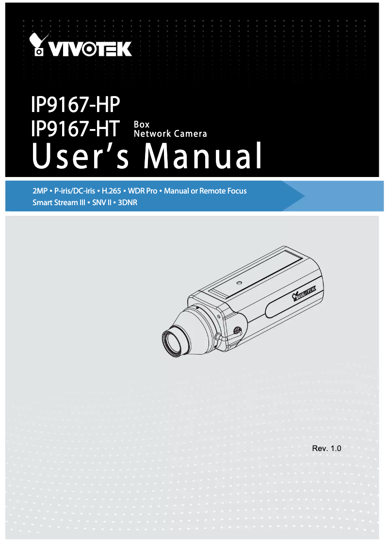 Page n°1 - Manuel utilisateur Vivotek IP9167-HT