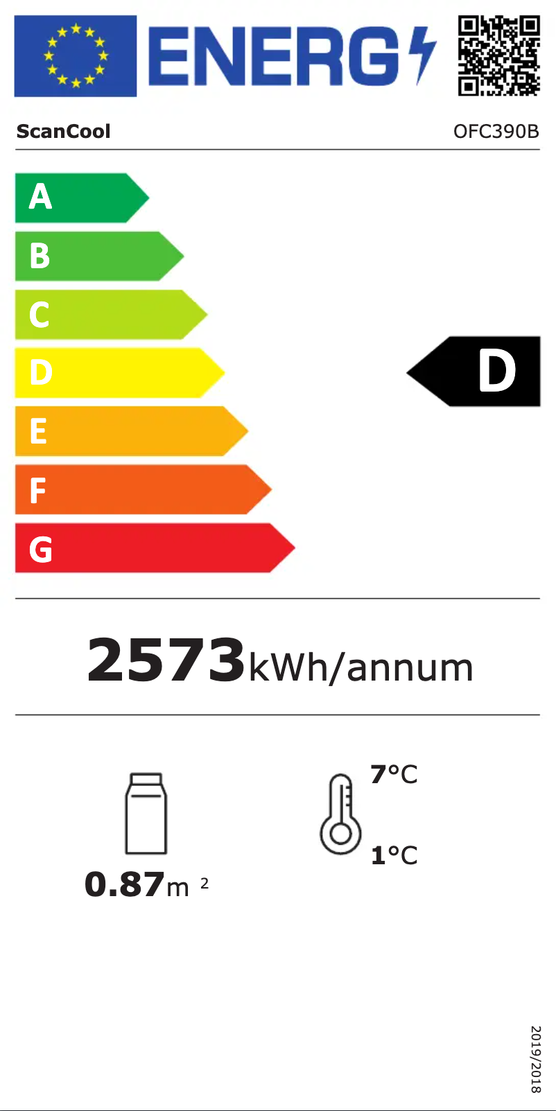 Page n°1 - Label énergétique Scancool OFC390B