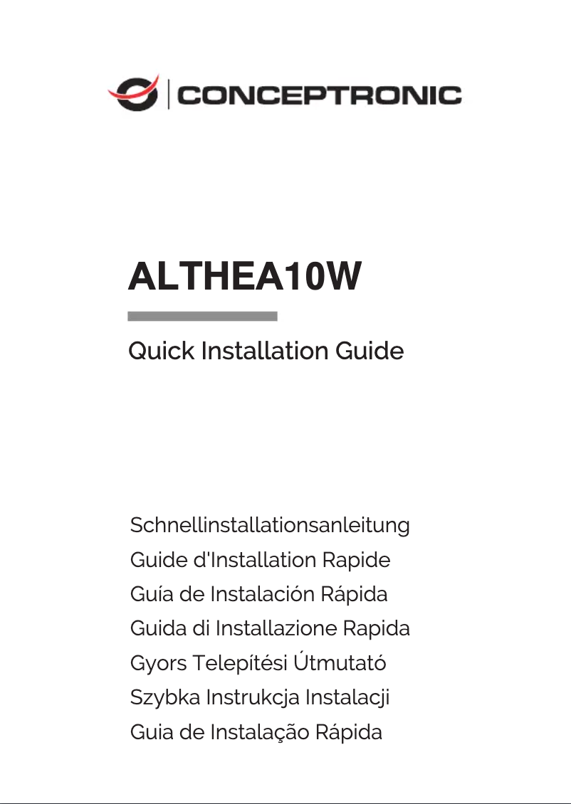 Image de la première page du manuel de l'appareil ALTHEA10W