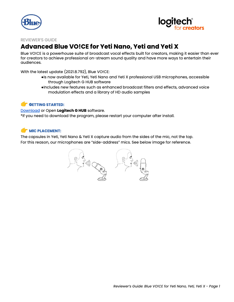 Page n°1 - Manuel utilisateur Logitech Yeti Nano