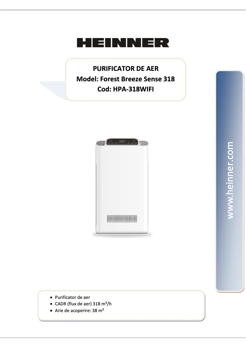 Page 1 de la notice Manuel utilisateur Heinner HPA-318WIFI