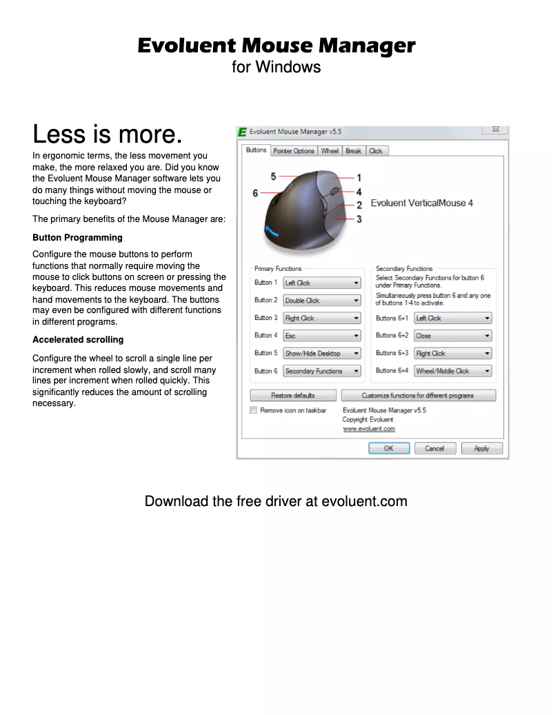 Page n°1 - Manuel utilisateur Evoluent VM4RW