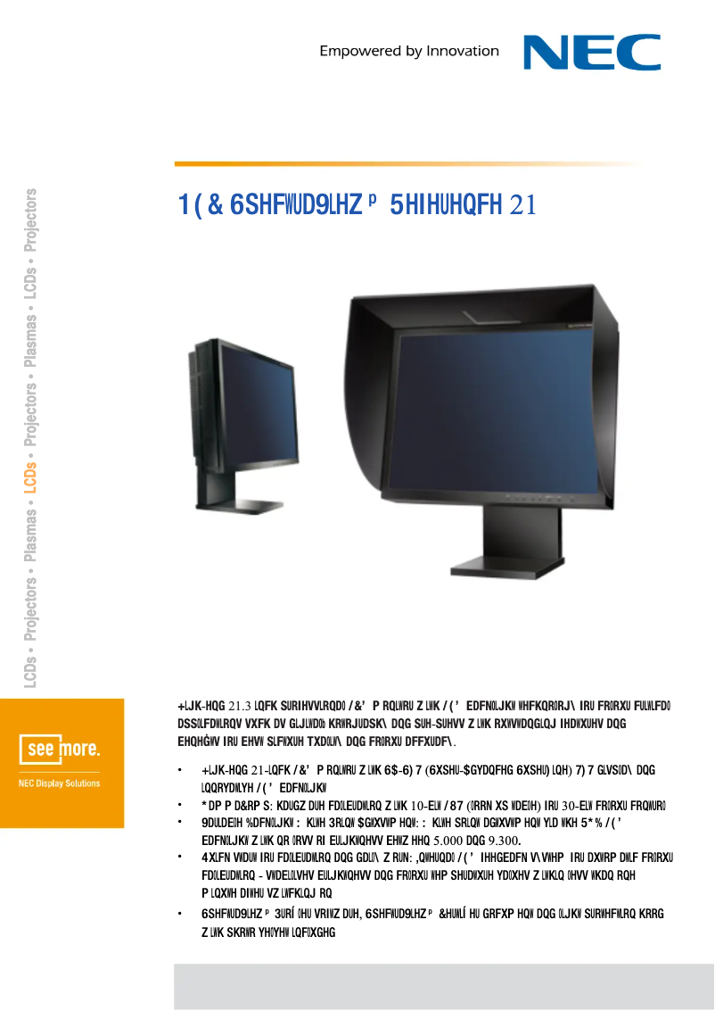 Image de la première page du manuel de l'appareil SpectraView Reference 21