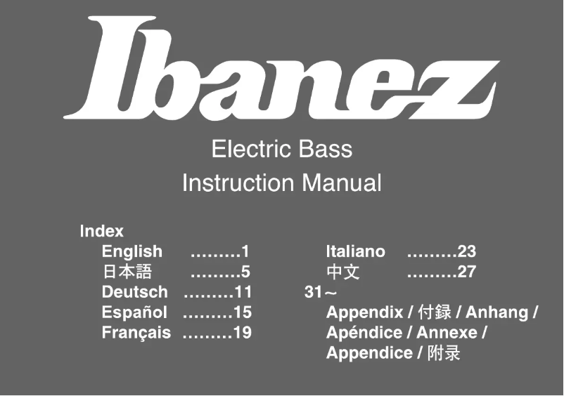 Page 1 de la notice Manuel utilisateur Ibanez Premium SR1400E