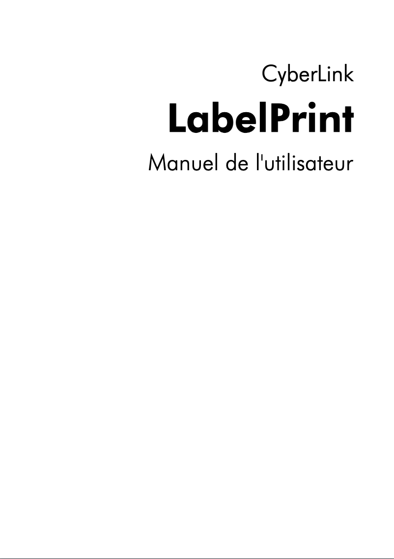 Page 1 de la notice Manuel utilisateur Cyberlink LabelPrint 2