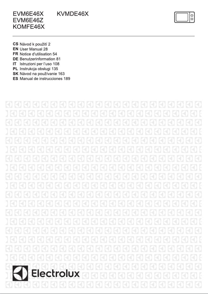 Page 1 de la notice Manuel utilisateur Electrolux EVM6E46Z