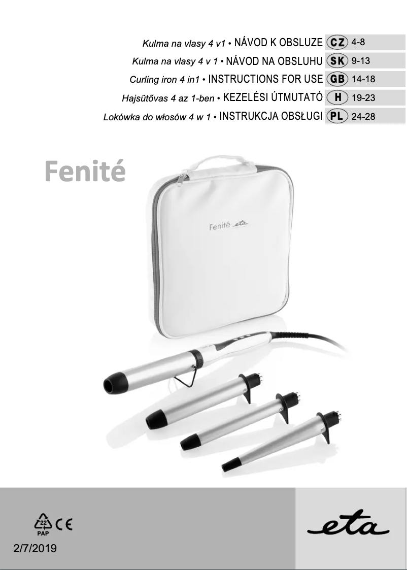 First page image of the manual for Fenité 8327 90000