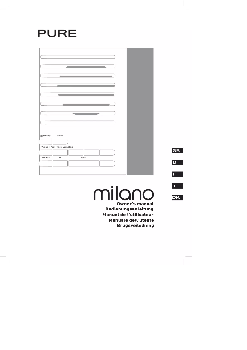 Page 1 de la notice Manuel utilisateur Pure Milano
