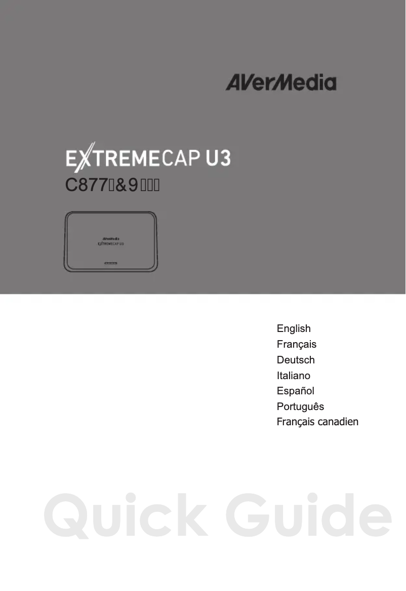Image de la première page du manuel de l'appareil ExtremeCap U3