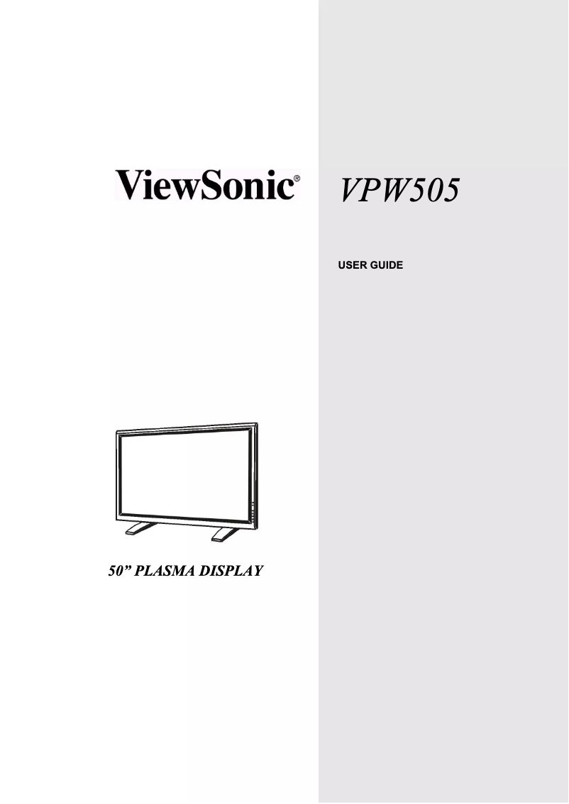 Página 1 del manual Manual de usuario Viewsonic VPW505