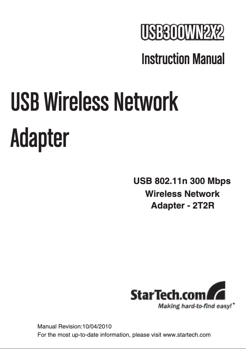 Page n°1 - Manuel utilisateur StarTech.com USB3000WN2X2