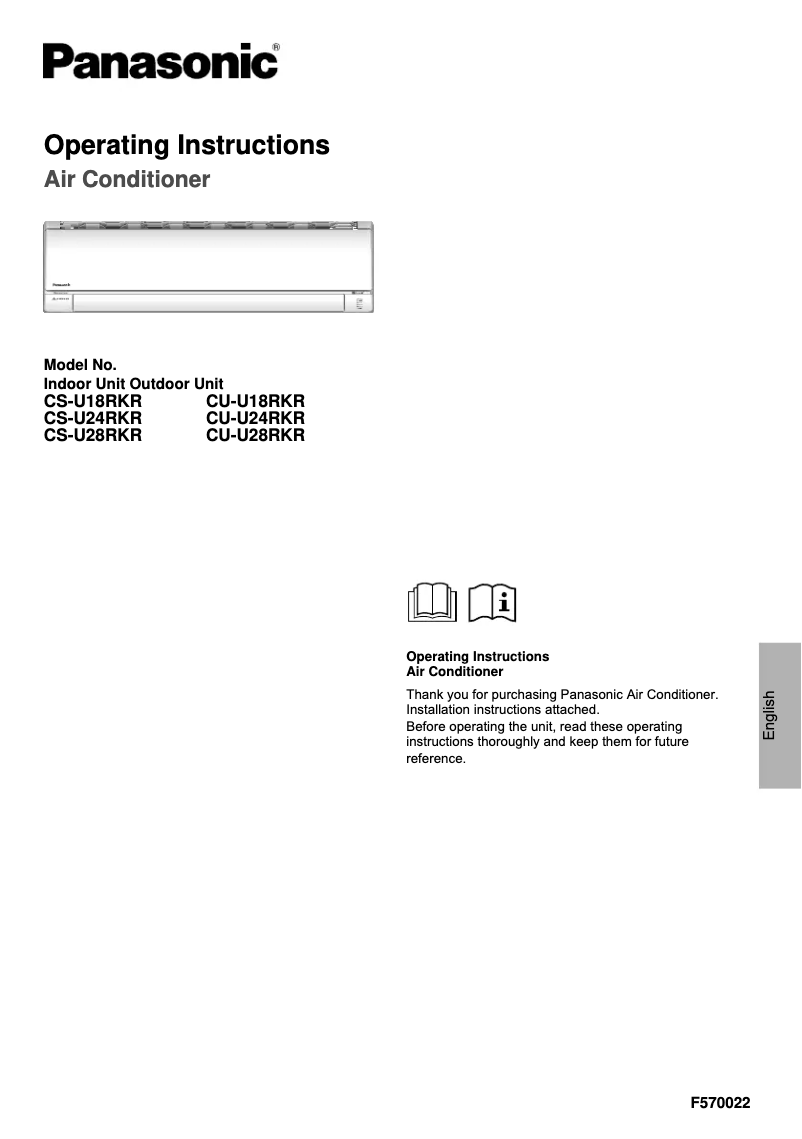 Image de la première page du manuel de l'appareil CU-U28RKR