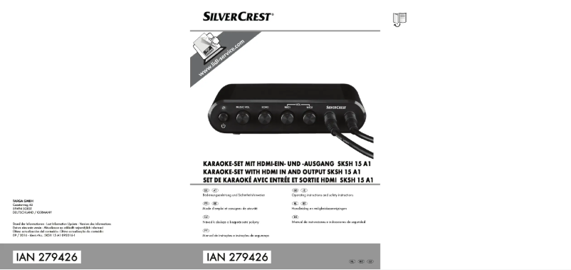 Page n°1 - Manuel utilisateur SilverCrest SKSH 15 A1