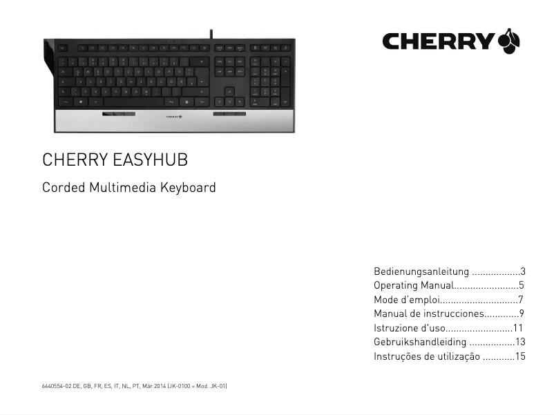 Page 1 de la notice Manuel utilisateur Cherry EASYHUB