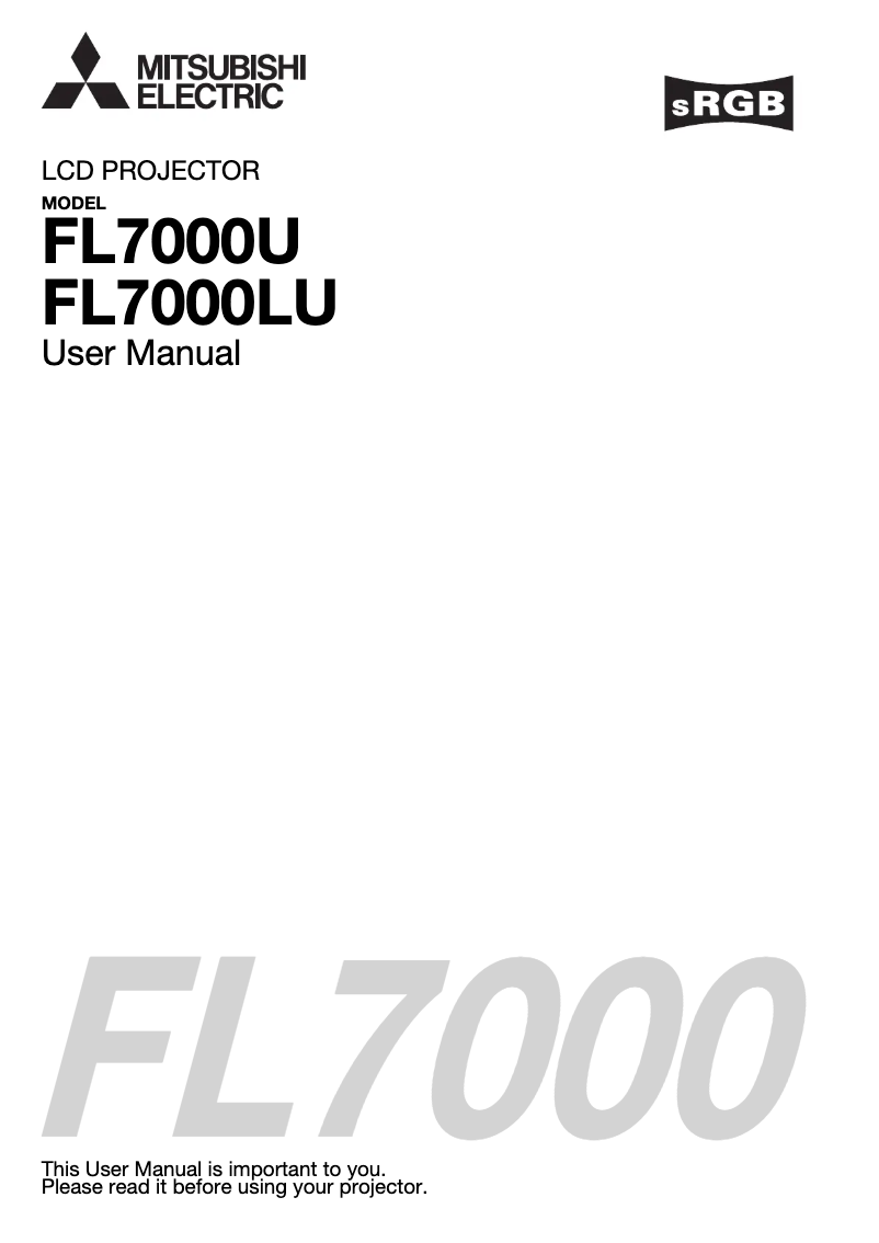 Image de la première page du manuel de l'appareil FL7000U