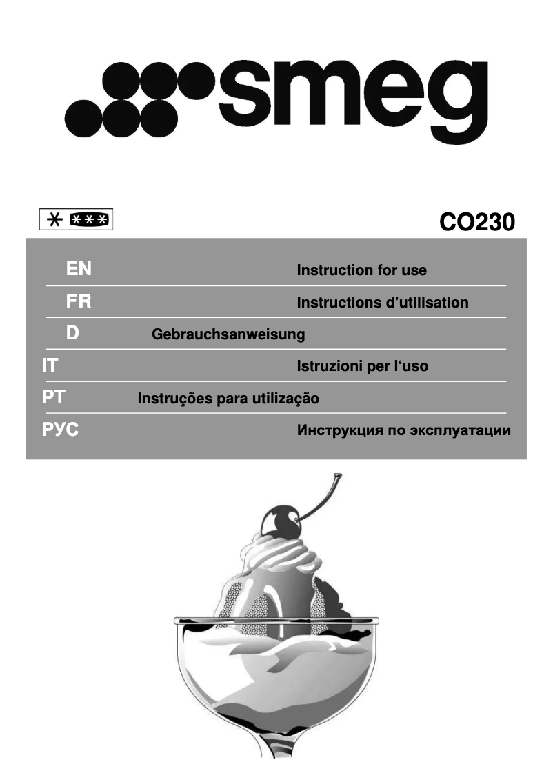 Page n°1 - Manuel utilisateur Smeg CO230
