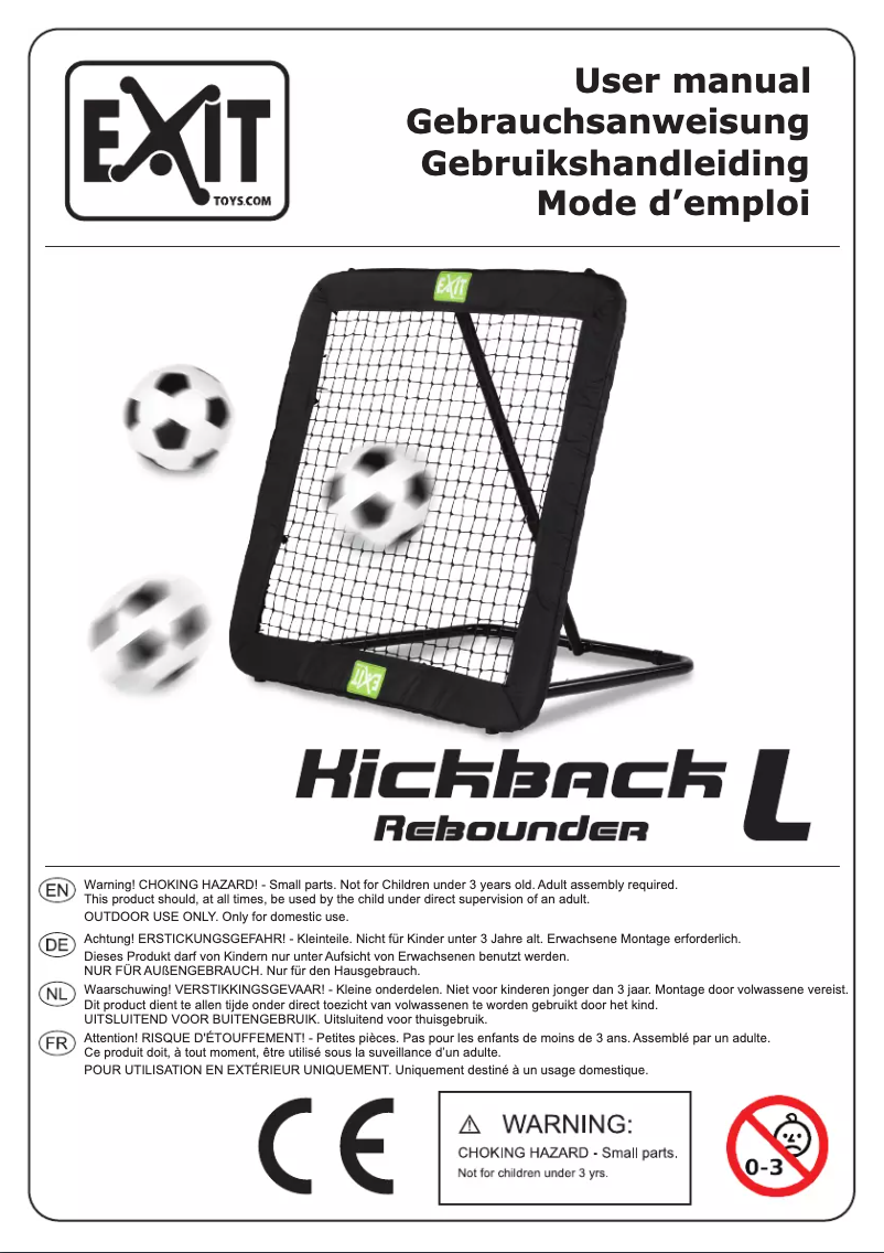Page 1 de la notice Manuel utilisateur EXIT Kickback Rebounder L