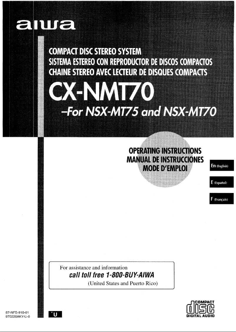 Page n°1 - Manuel utilisateur Aiwa NSX-MT70