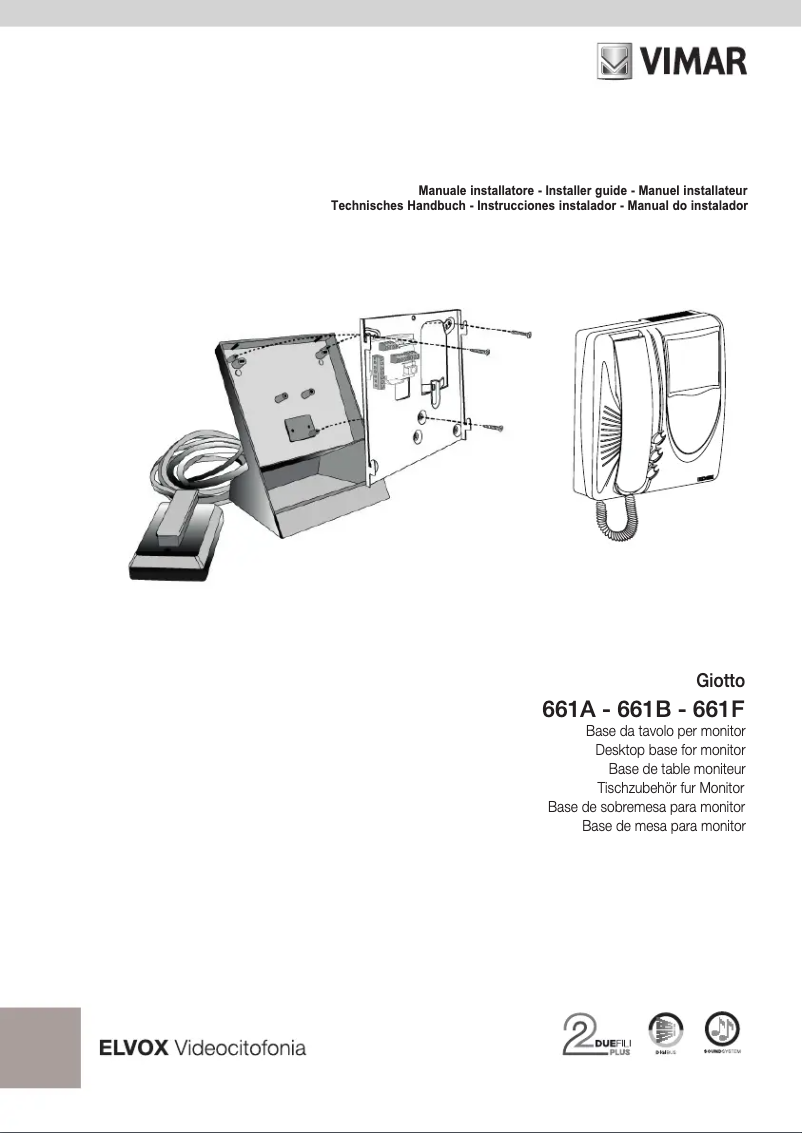 Page n°1 - Manuel utilisateur Vimar ELVOX 661B