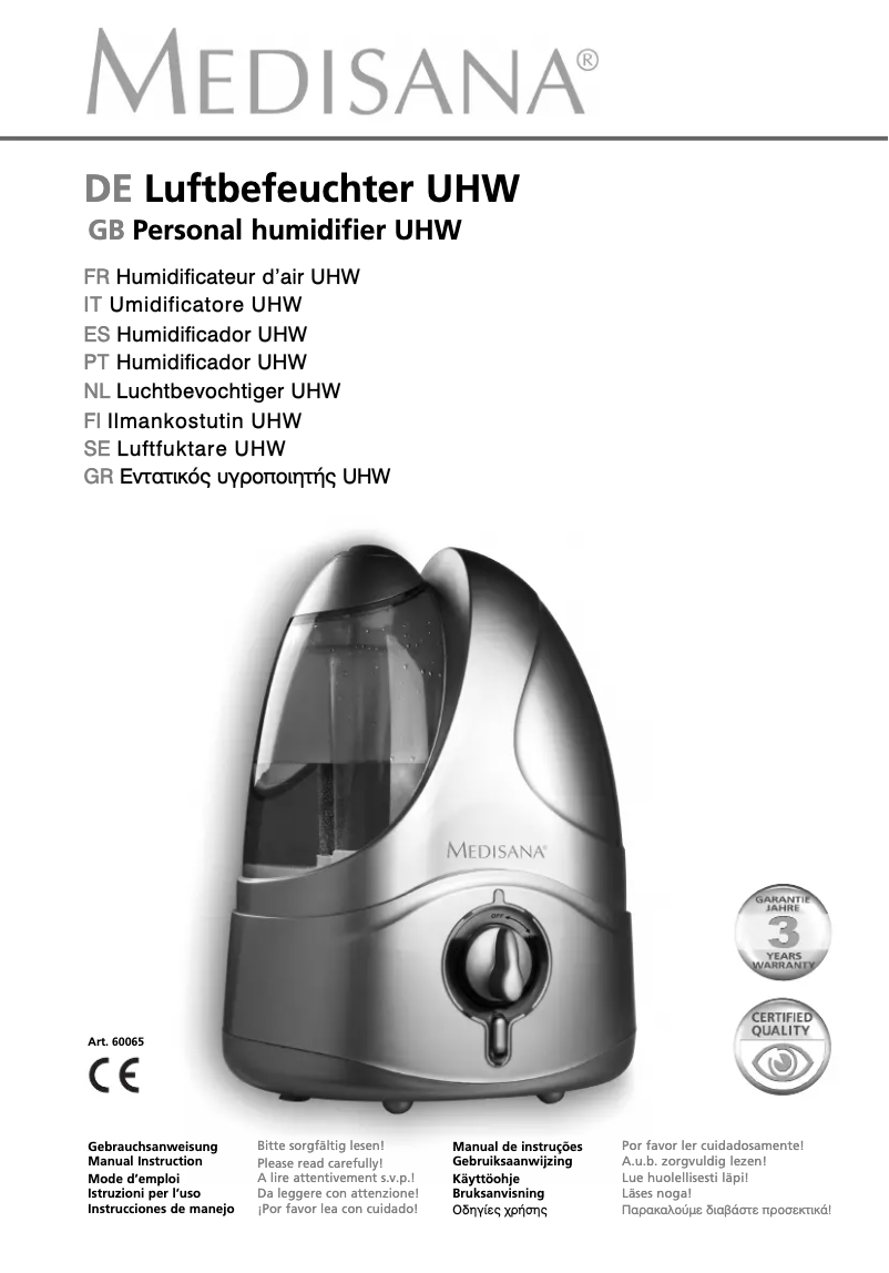 Página 1 del manual Manual de usuario Medisana UHW
