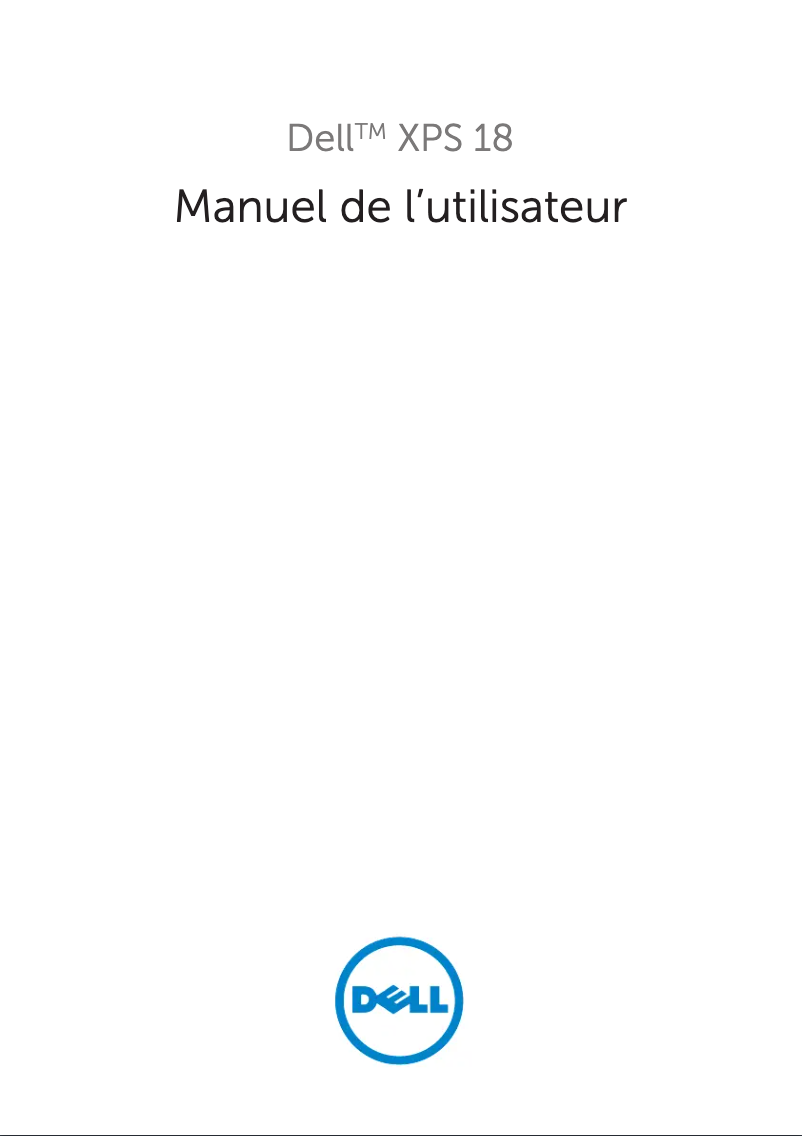 Image de la première page du manuel de l'appareil XPS 18