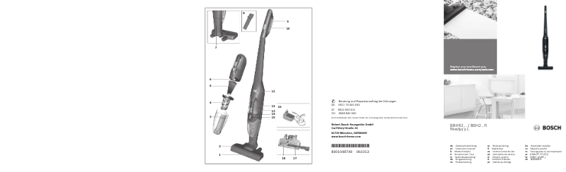 Page 1 de la notice Manuel utilisateur Bosch BBH216RIB