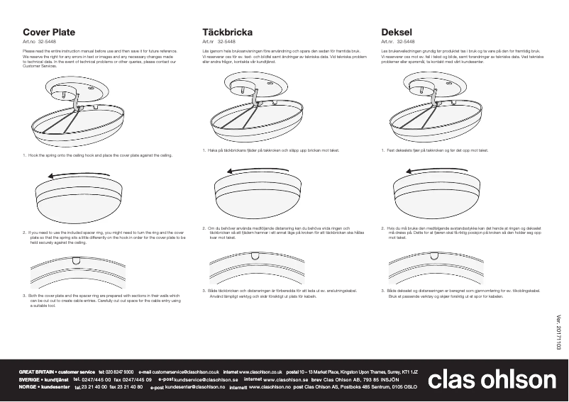 Page n°1 - Manuel utilisateur Clas Ohlson 32-5448