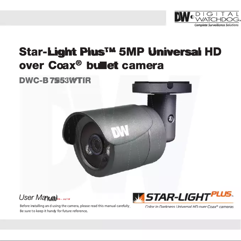 Page n°1 - Manuel utilisateur Digital Watchdog Star-Light Plus DWC-B7553WTIR
