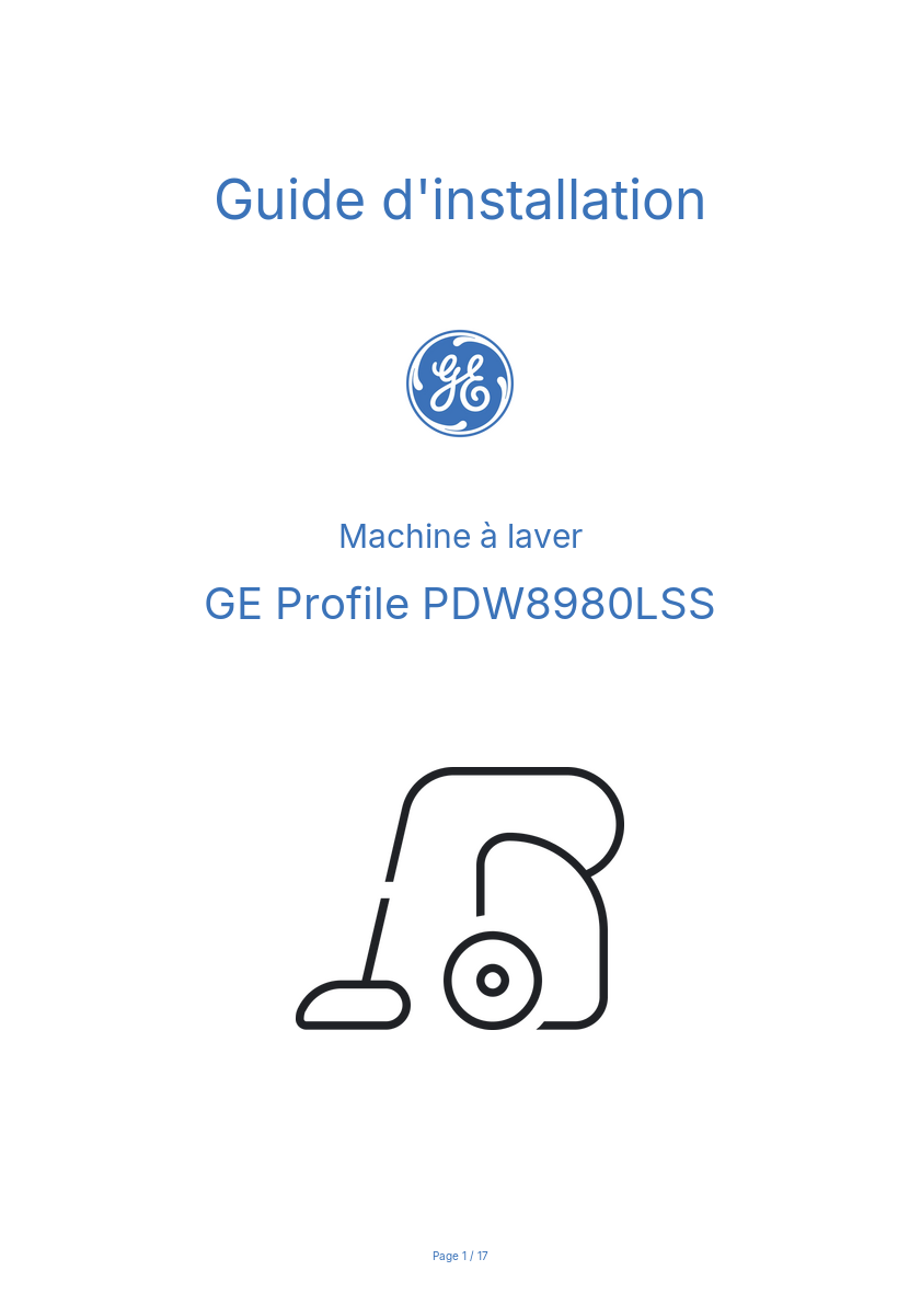Image de la première page du manuel de l'appareil Profile PDW8980LSS