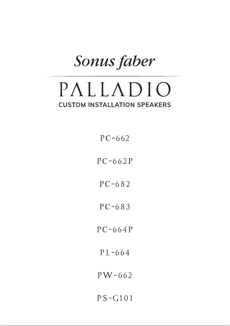 Página 1 del manual Manual de usuario Sonus Faber Palladio PS-G101