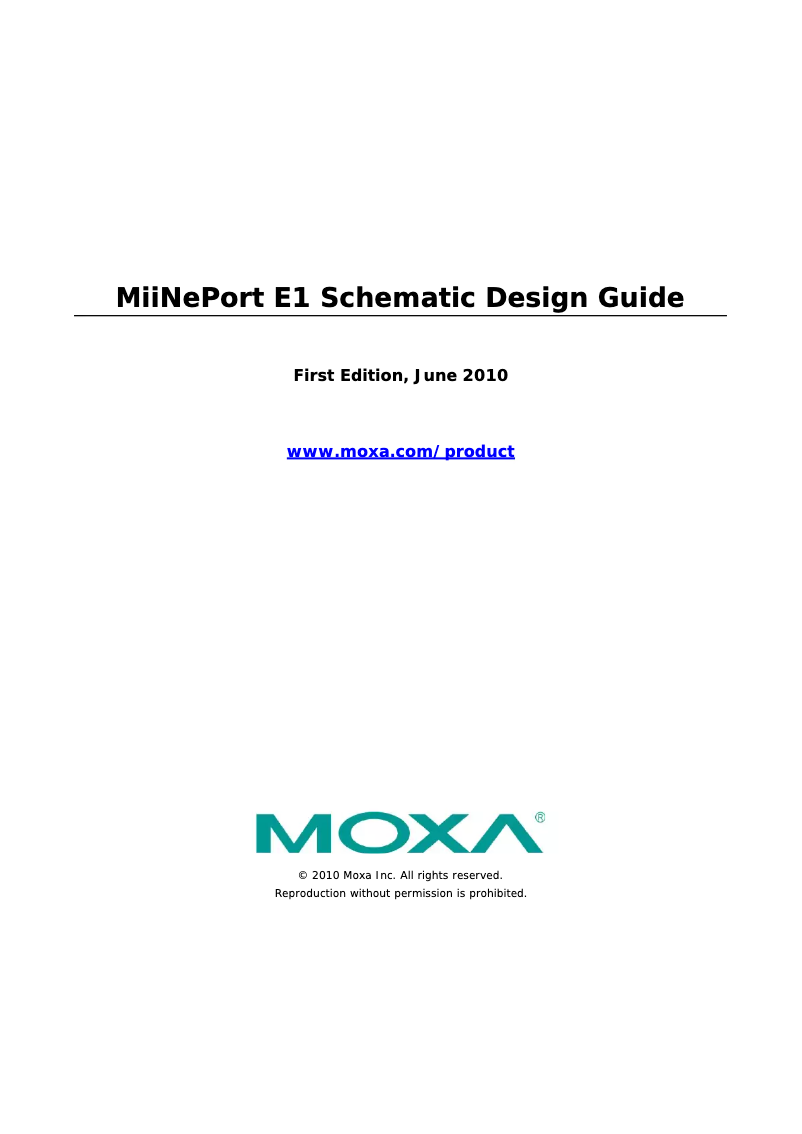 Image de la première page du manuel de l'appareil MiiNePort E1-H-ST